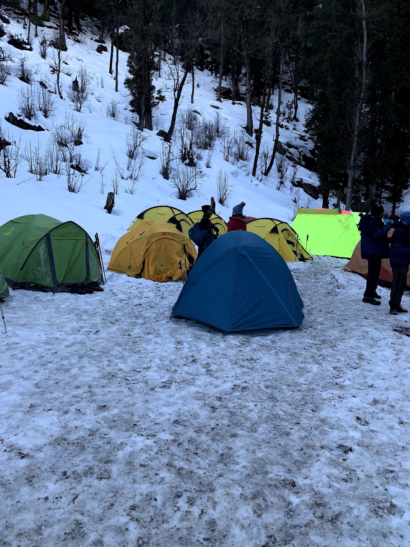 Tents on the snow